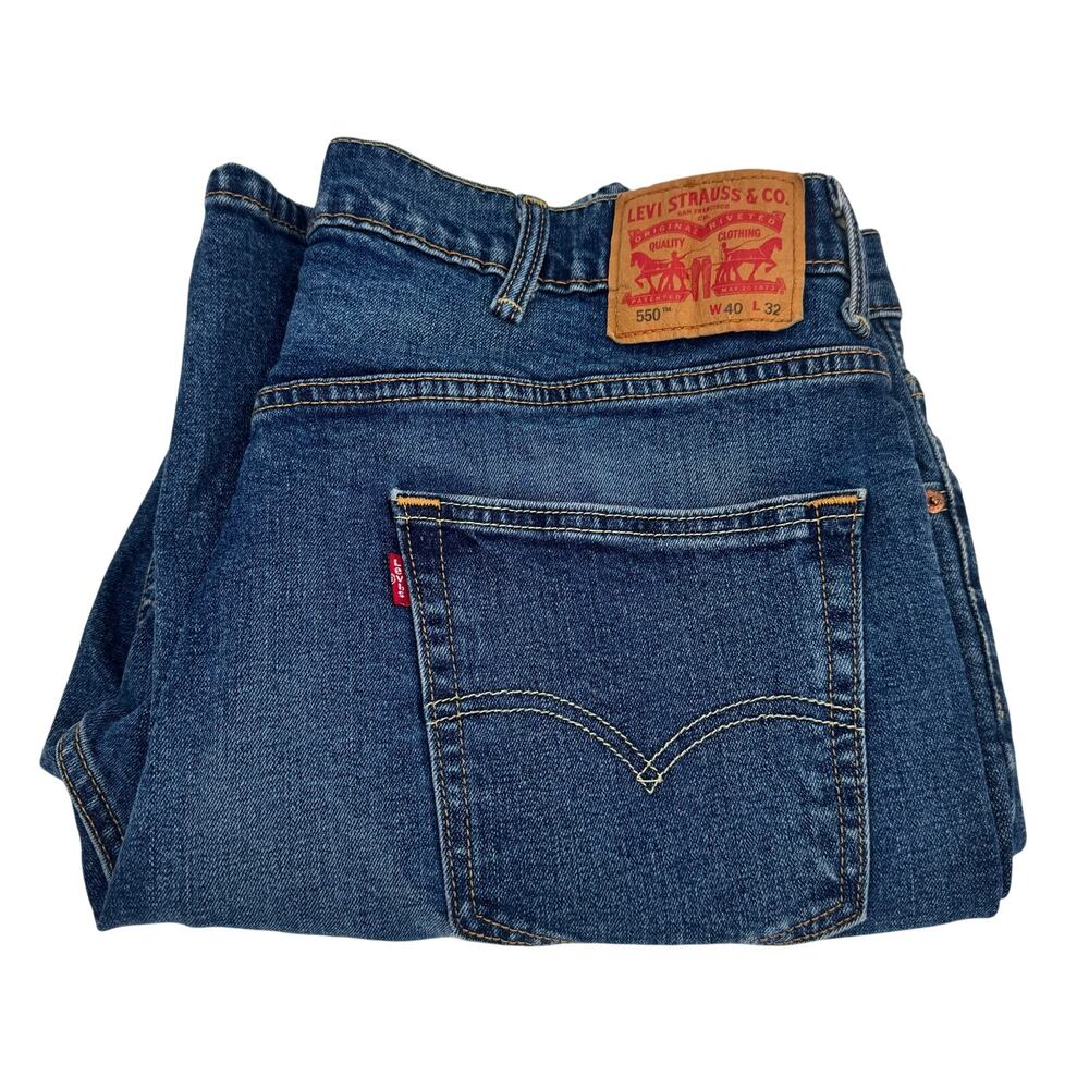 Levi's‎ 550 Jeans Mens 40x32 (40x31 ACTUAL) Blue Relaxed Fit Straight Leg Denim